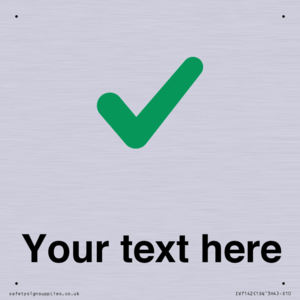 Custom plain background, green tick sign